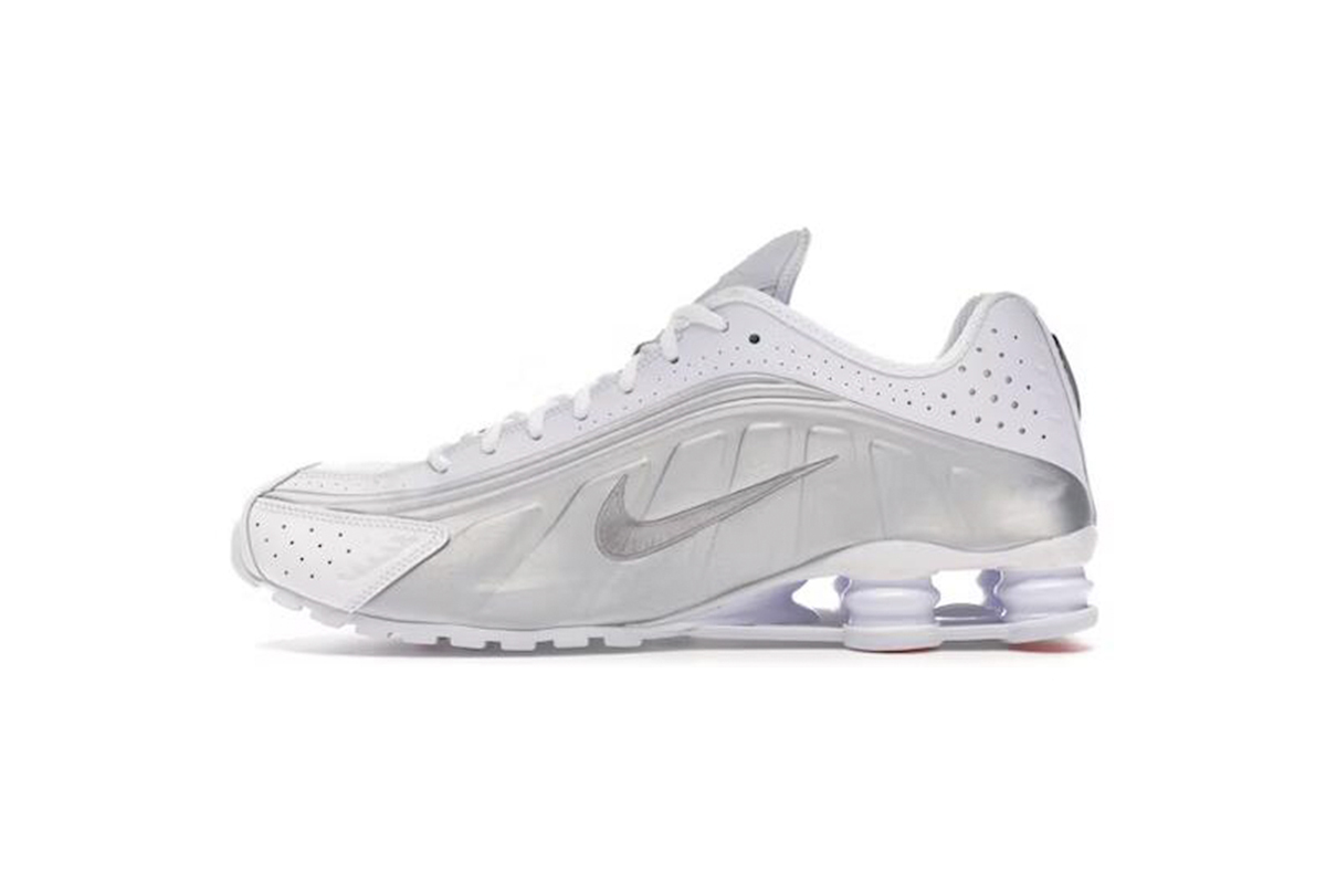 Coco Shoes Nike Shox R4 White Metallic Silver 104265-131 - Cocoshoesvip.net