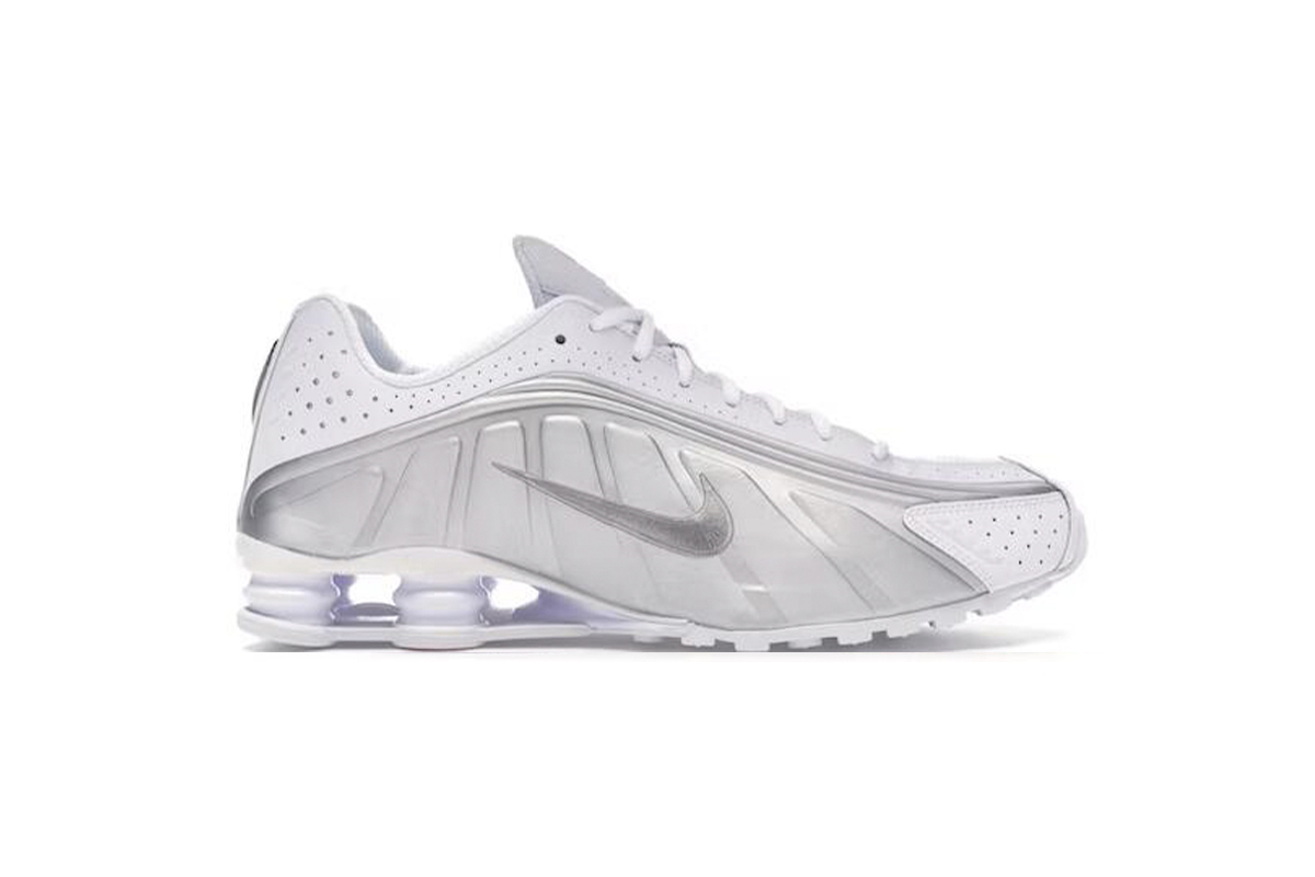 Coco Shoes Nike Shox R4 White Metallic Silver 104265-131 - Cocoshoesvip.net
