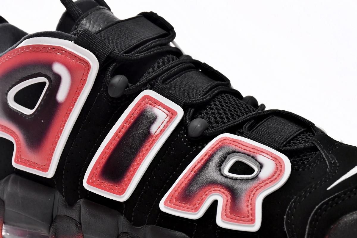 Coco Shoes Nike Air More Uptempo Black White Laser Crimson CJ6129-001 - Cocoshoesvip.net
