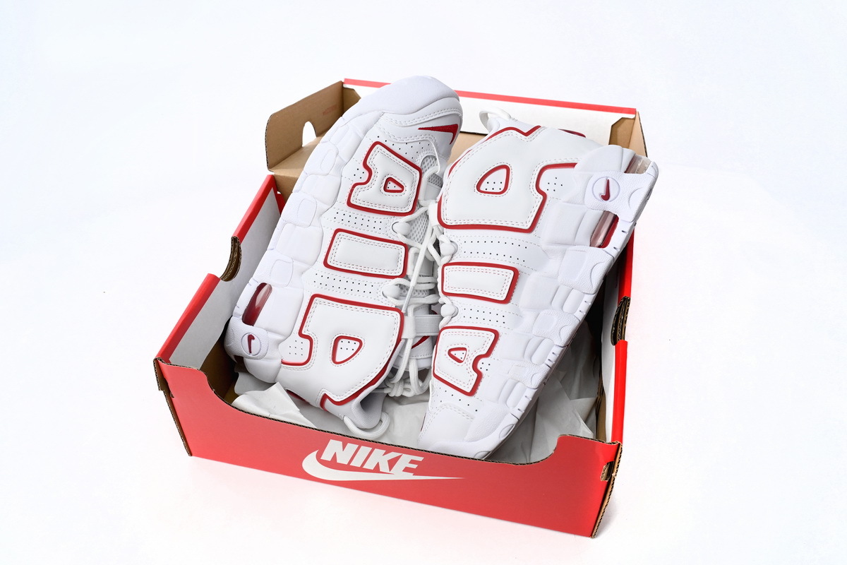 Coco Shoes Nike Air More Uptempo White Varsity Red Outline DJ5988-100 - Cocoshoesvip.net
