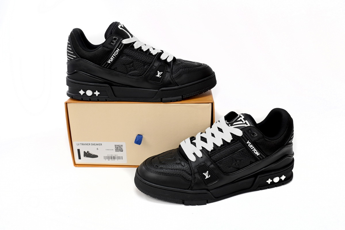 Coco Shoes Louis Vuitton Trainer Black Embossed Monogram 1AAREY - Cocoshoesvip.net