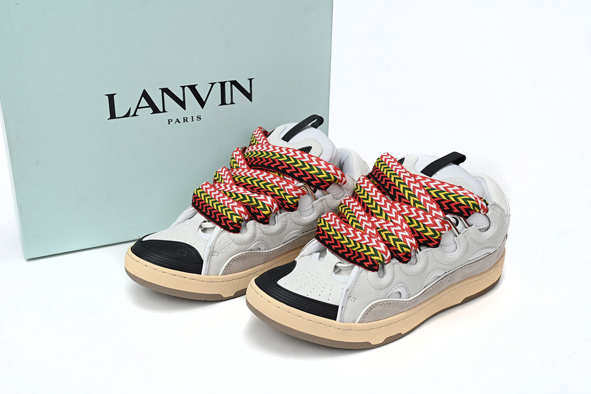 Coco Shoes Lanvin Leather Curb White Black Gum - Cocoshoesvip.net