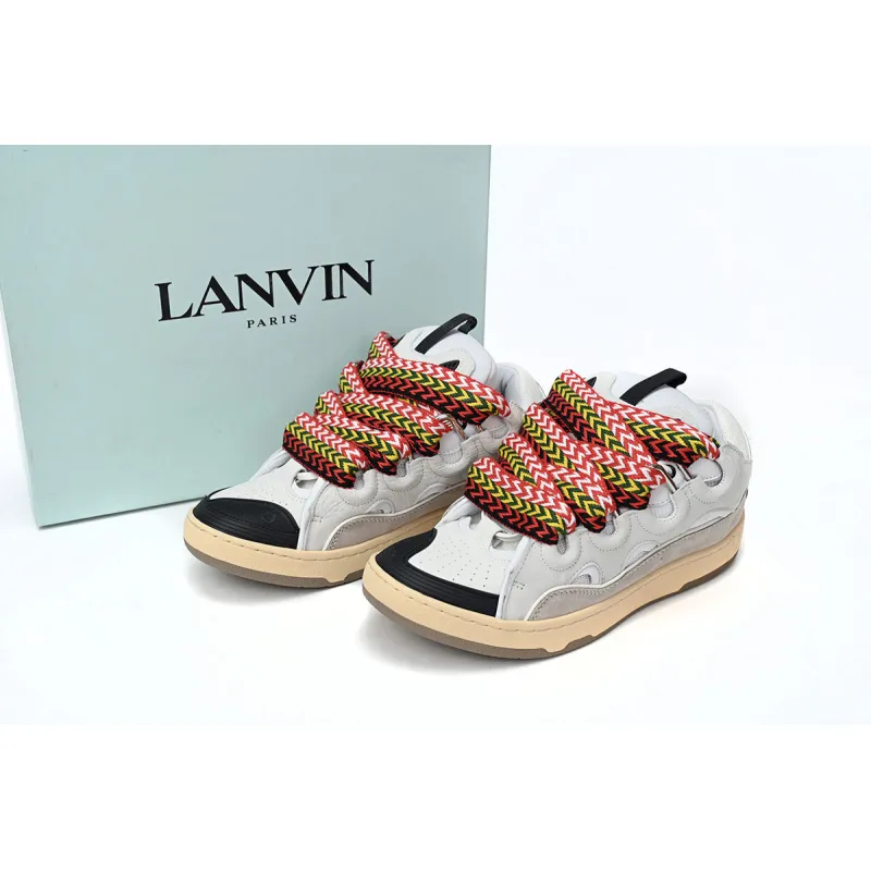 Coco Shoes Lanvin Leather Curb White Black Gum - Cocoshoesvip.net