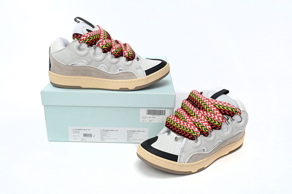 Coco Shoes Lanvin Leather Curb White Black Gum - Cocoshoesvip.net