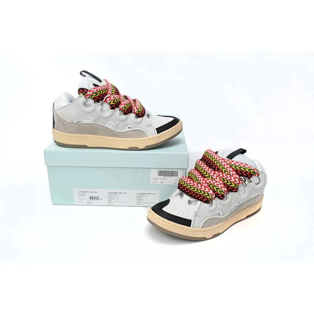 Coco Shoes Lanvin Leather Curb White Black Gum - Cocoshoesvip.net