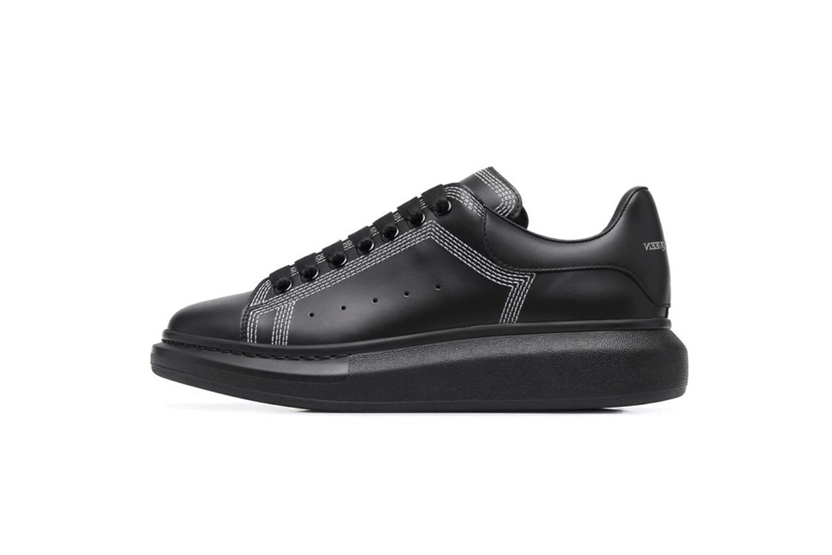 Coco Shoes Alexander McQueen Oversized Embroidered Black Silver 662639WIA4V1081 - Cocoshoesvip.net