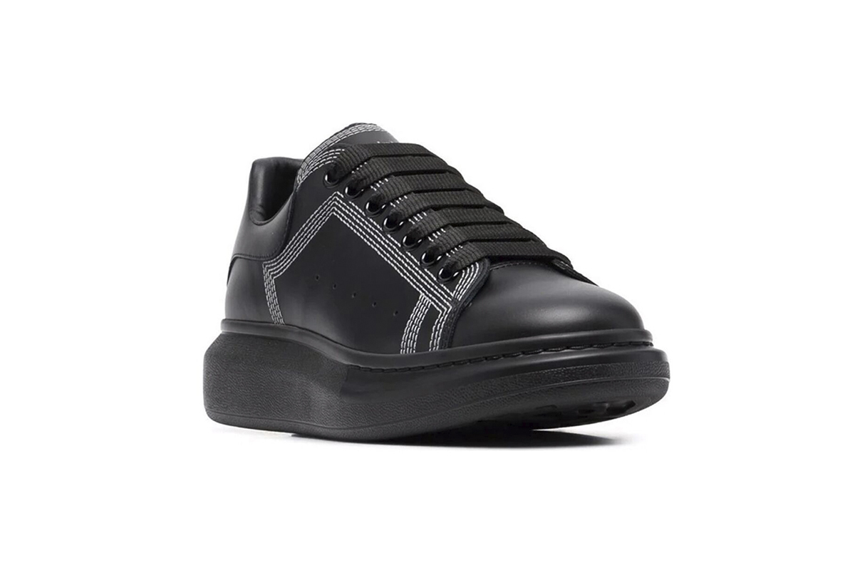 Coco Shoes Alexander McQueen Oversized Embroidered Black Silver 662639WIA4V1081 - Cocoshoesvip.net