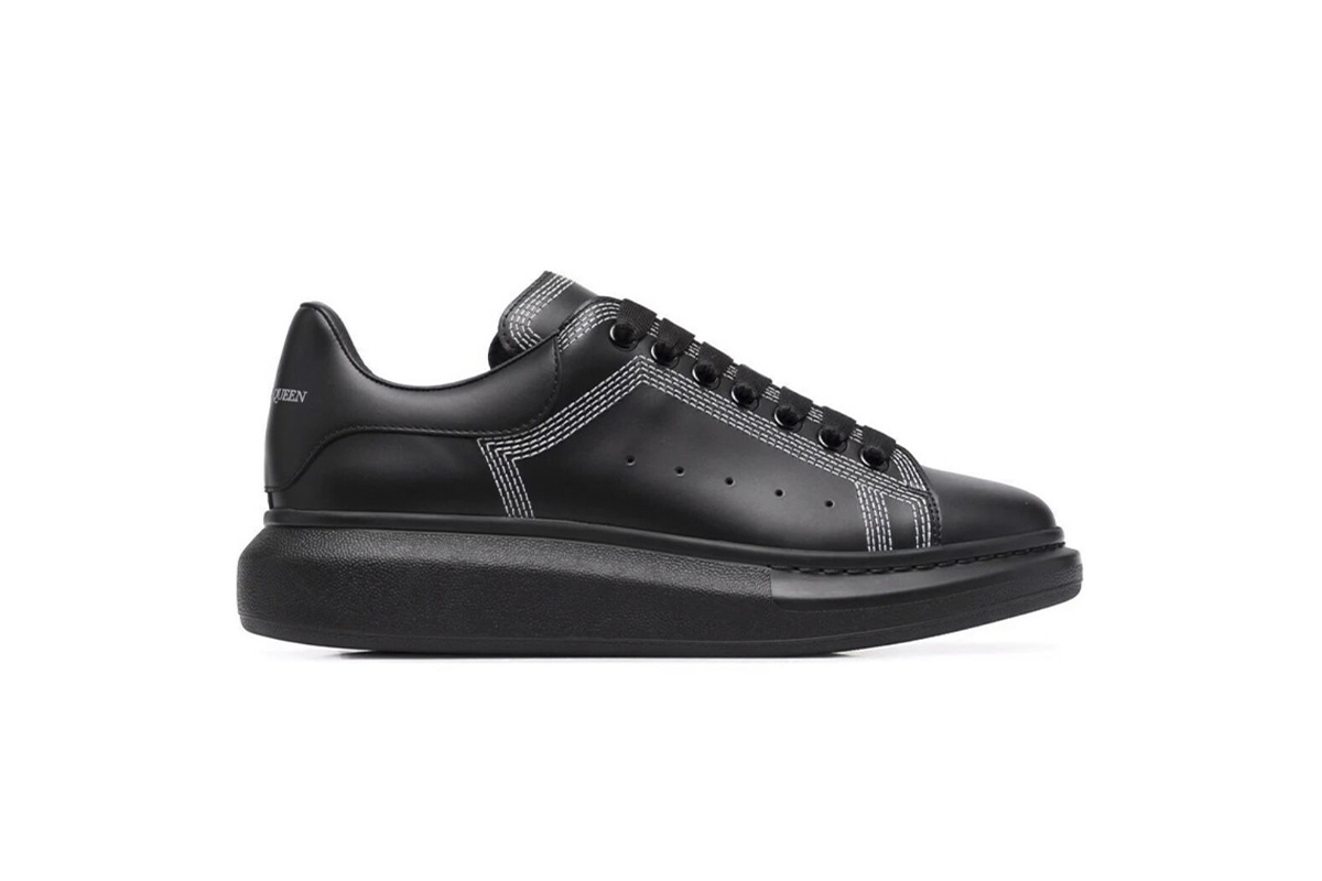 Coco Shoes Alexander McQueen Oversized Embroidered Black Silver 662639WIA4V1081 - Cocoshoesvip.net
