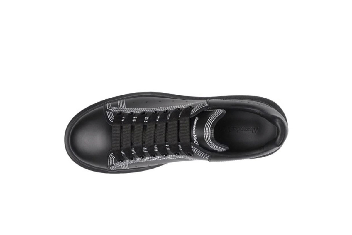 Coco Shoes Alexander McQueen Oversized Embroidered Black Silver 662639WIA4V1081 - Cocoshoesvip.net