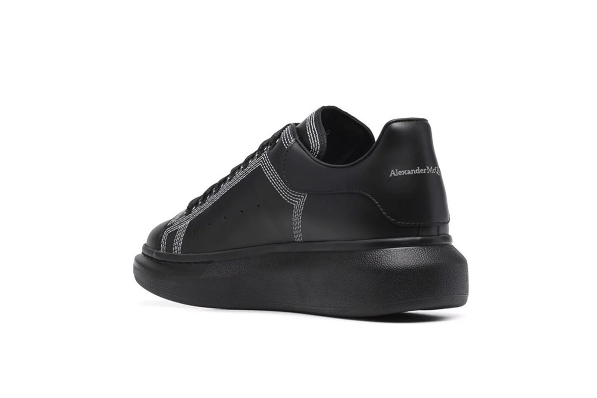 Coco Shoes Alexander McQueen Oversized Embroidered Black Silver 662639WIA4V1081 - Cocoshoesvip.net