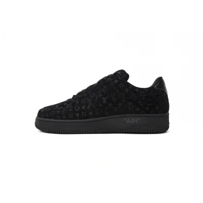 Louis Vuitton x Nike Air Force 1 Low All Black 1A9VD7 01