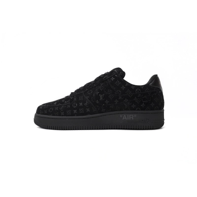 Louis Vuitton x Nike Air Force 1 Low All Black 1A9VD7 01