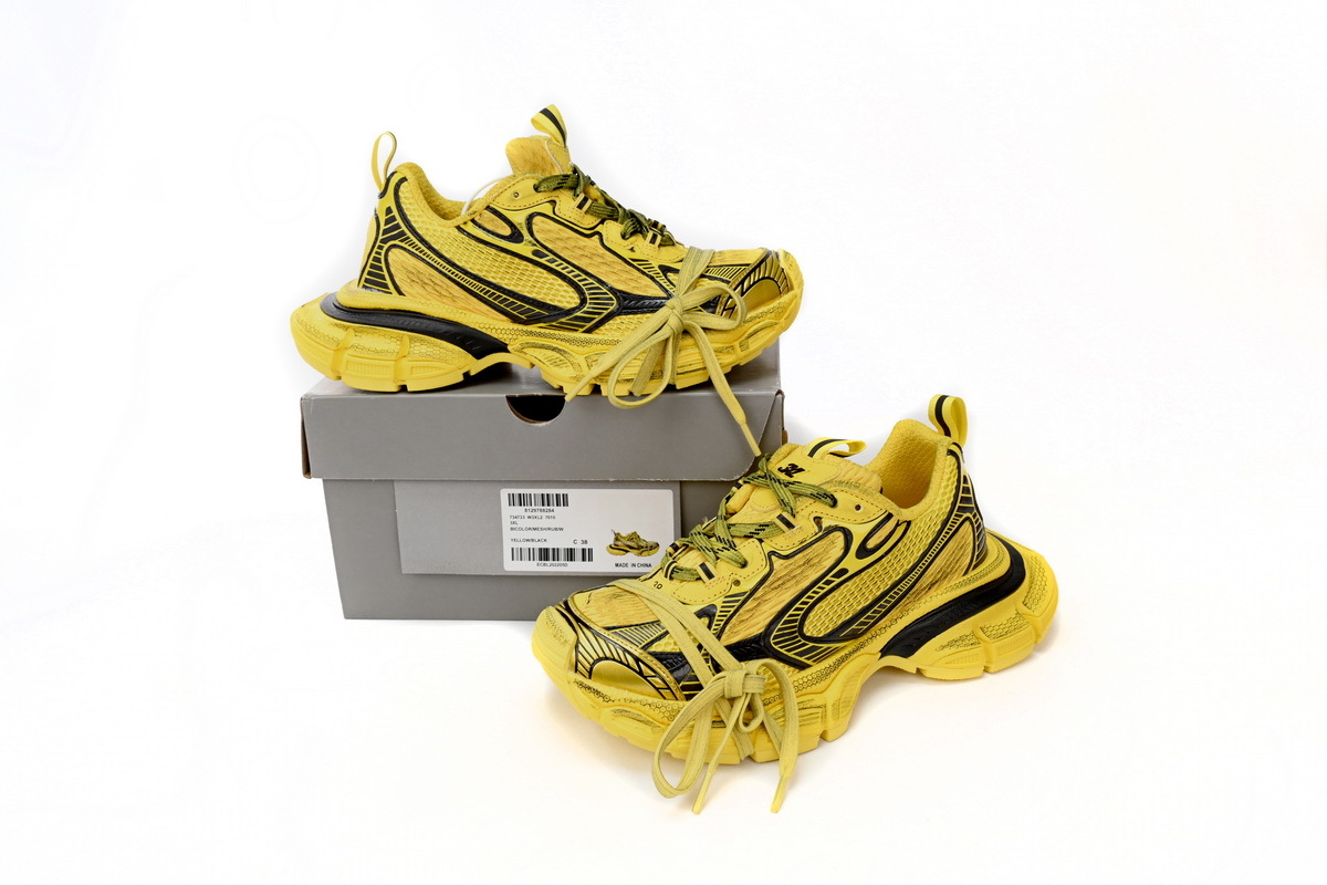 Coco Shoes Balenciaga 3XL Sneaker Black Yellow 734733 W3XL2 7010 - Cocoshoesvip.net