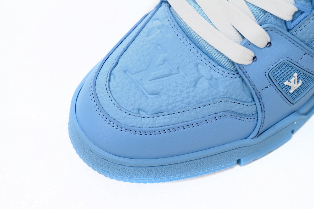 Coco Shoes Louis Vuitton Trainer Blue Embossed Monogram 1AARFI - Cocoshoesvip.net