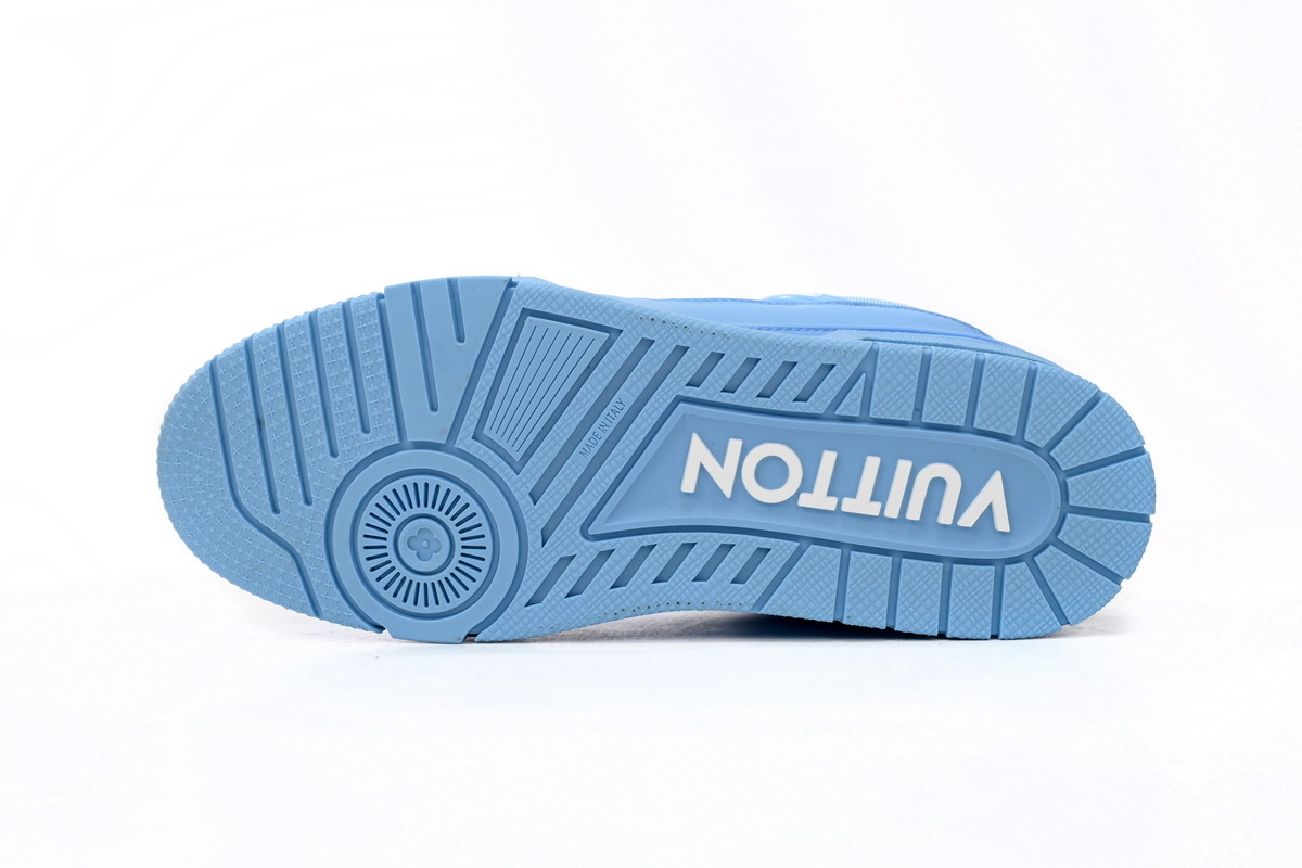 Coco Shoes Louis Vuitton Trainer Blue Embossed Monogram 1AARFI - Cocoshoesvip.net