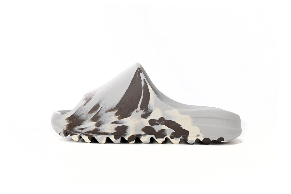 Coco Shoes Adidas Yeezy Slide Enflame Oil Painting White Grey GZ5553 - Cocoshoesvip.net