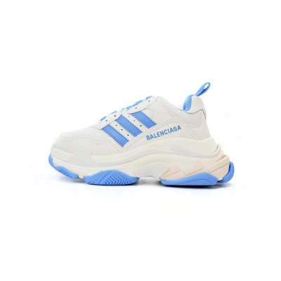 Coco Shoes adidas x Balenciaga Triple S White And Blue 712764 W2ZB3 9040 01