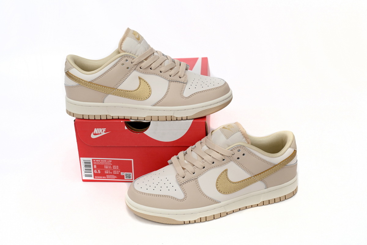 Coco Shoes Nike Dunk Low Phantom Metallic Gold Dx5930-001 - Cocoshoesvip.net
