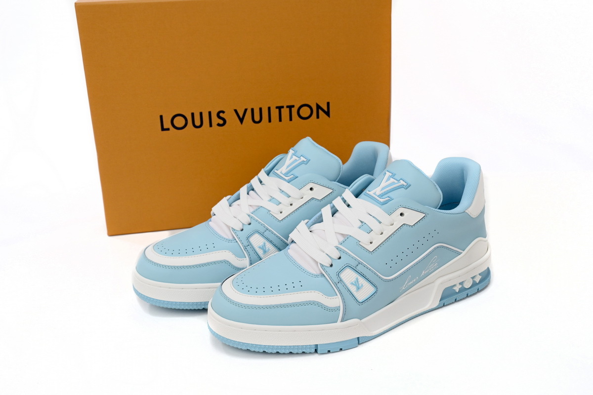Coco Shoes Louis Vuitton Trainer #54 Light Blue White 1AAHSJ - Cocoshoesvip.net