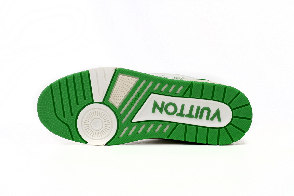 Coco Shoes Louis Vuitton Trainer #54 Signature White Green 1ABNIS - Cocoshoesvip.net