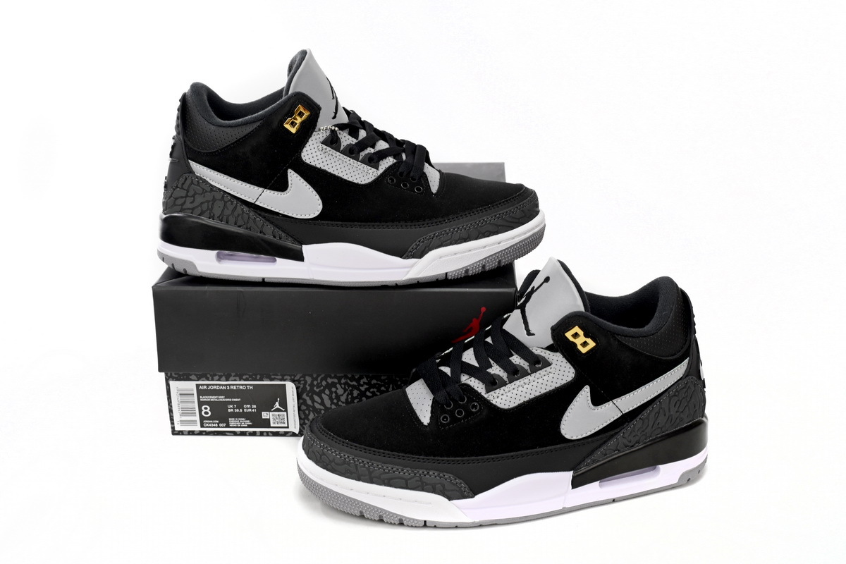 Coco Shoes Jordan 3 Retro Tinker Black Cement Gold CK4348-007 - Cocoshoesvip.net