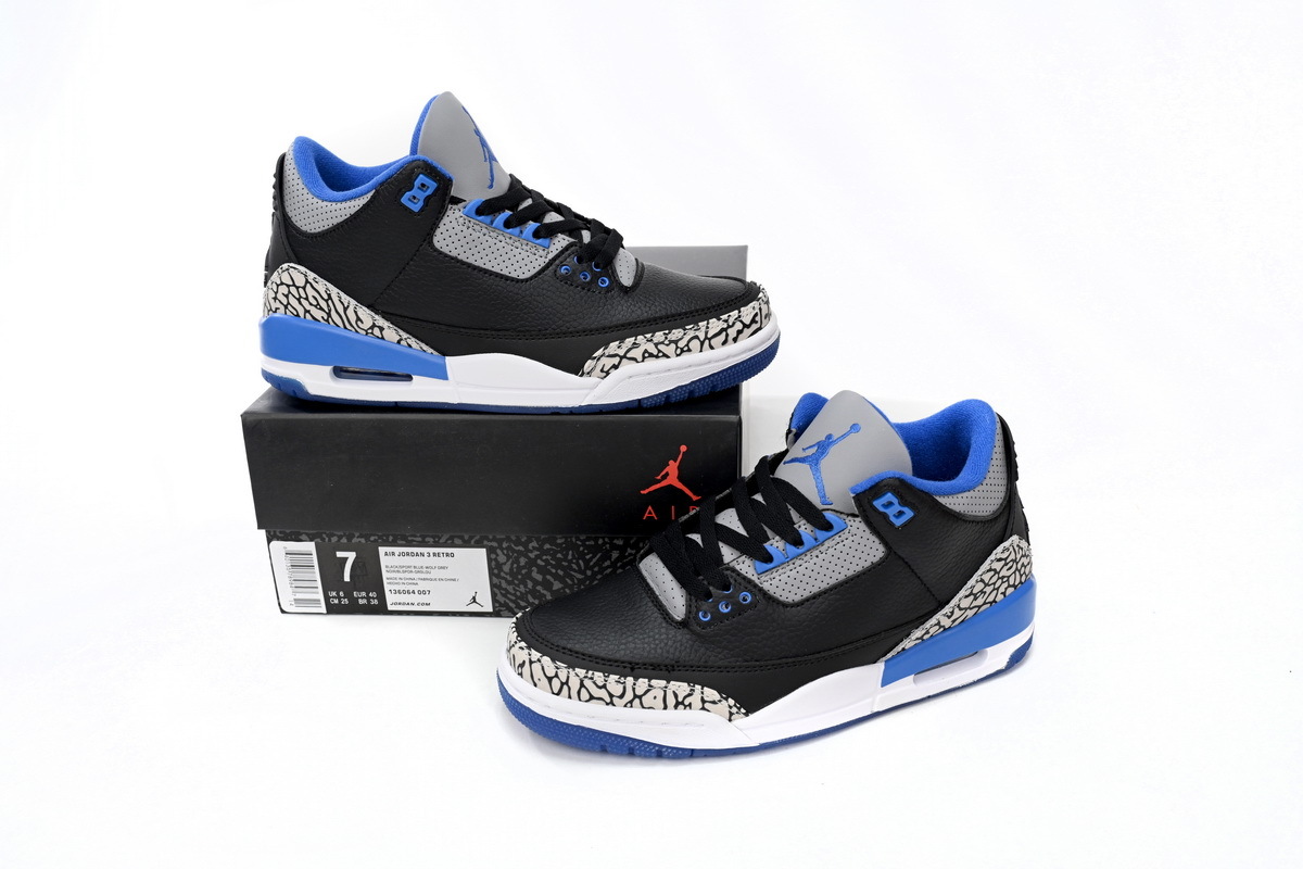 Coco Shoes Jordan 3 Retro Sport Blue 136064-007 - Cocoshoesvip.net