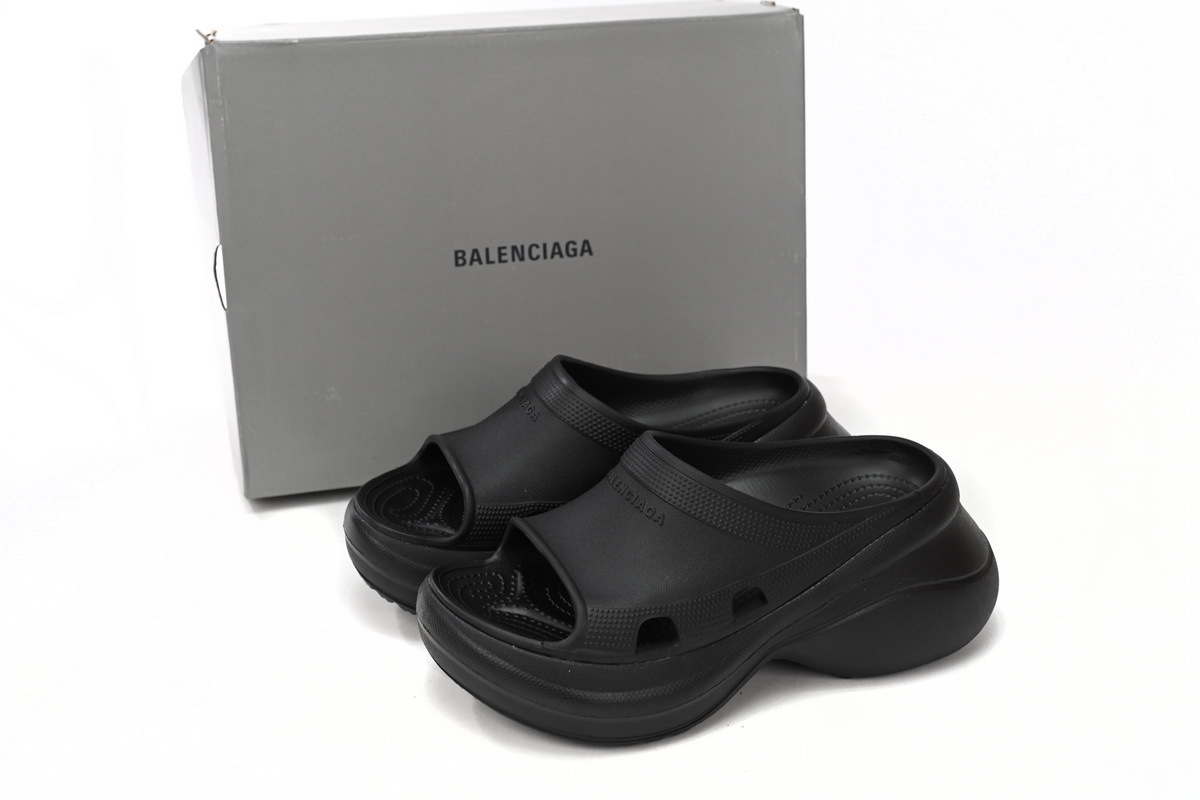 Coco Shoes Balenciaga x Crocs Pool Slide Sandals Black 677386W1S8E1000 - Cocoshoesvip.net