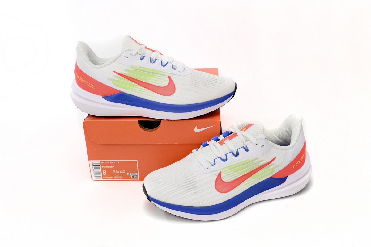 Coco Shoes Nike Air Winflo 9 White Blue Red DX3355-100 - Cocoshoesvip.net