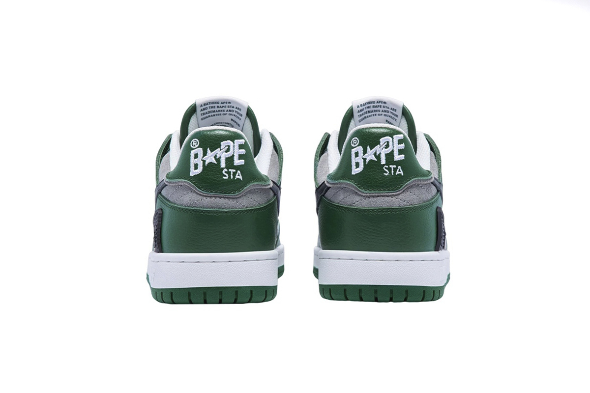 Coco Shoes A Bathing Ape Bape SK8 Sta Green Grey 1I80-191-010 - Cocoshoesvip.net