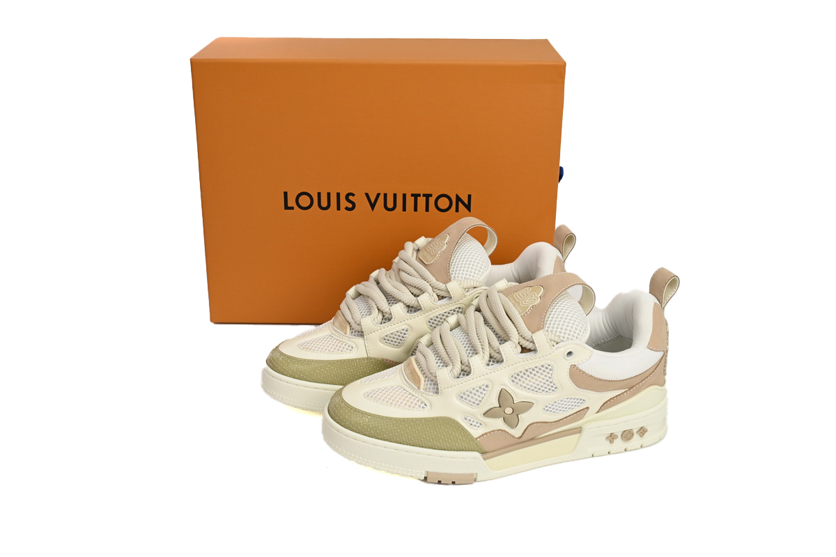 Coco Shoes Louis Vuitton LV Skate Sneaker Beige White 1AARQH - Cocoshoesvip.net