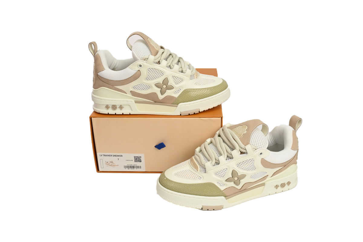 Coco Shoes Louis Vuitton LV Skate Sneaker Beige White 1AARQH - Cocoshoesvip.net