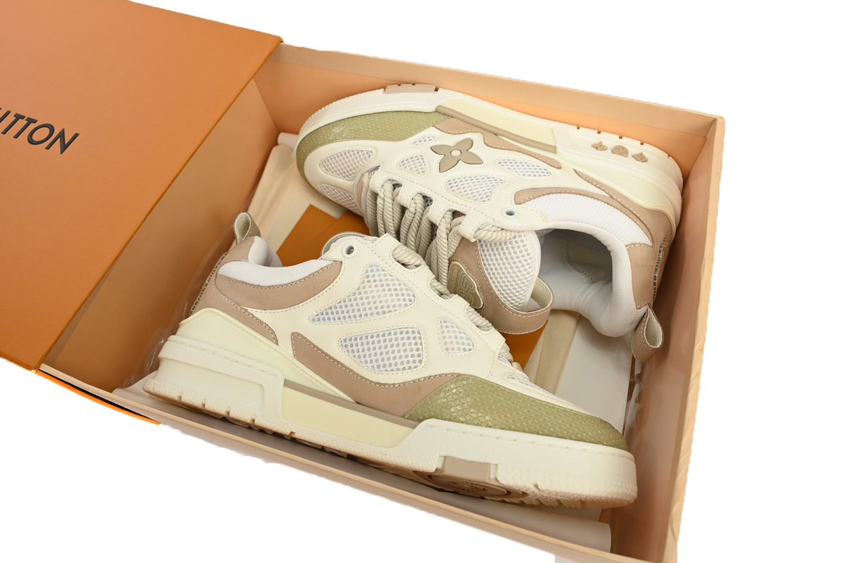 Coco Shoes Louis Vuitton LV Skate Sneaker Beige White 1AARQH - Cocoshoesvip.net