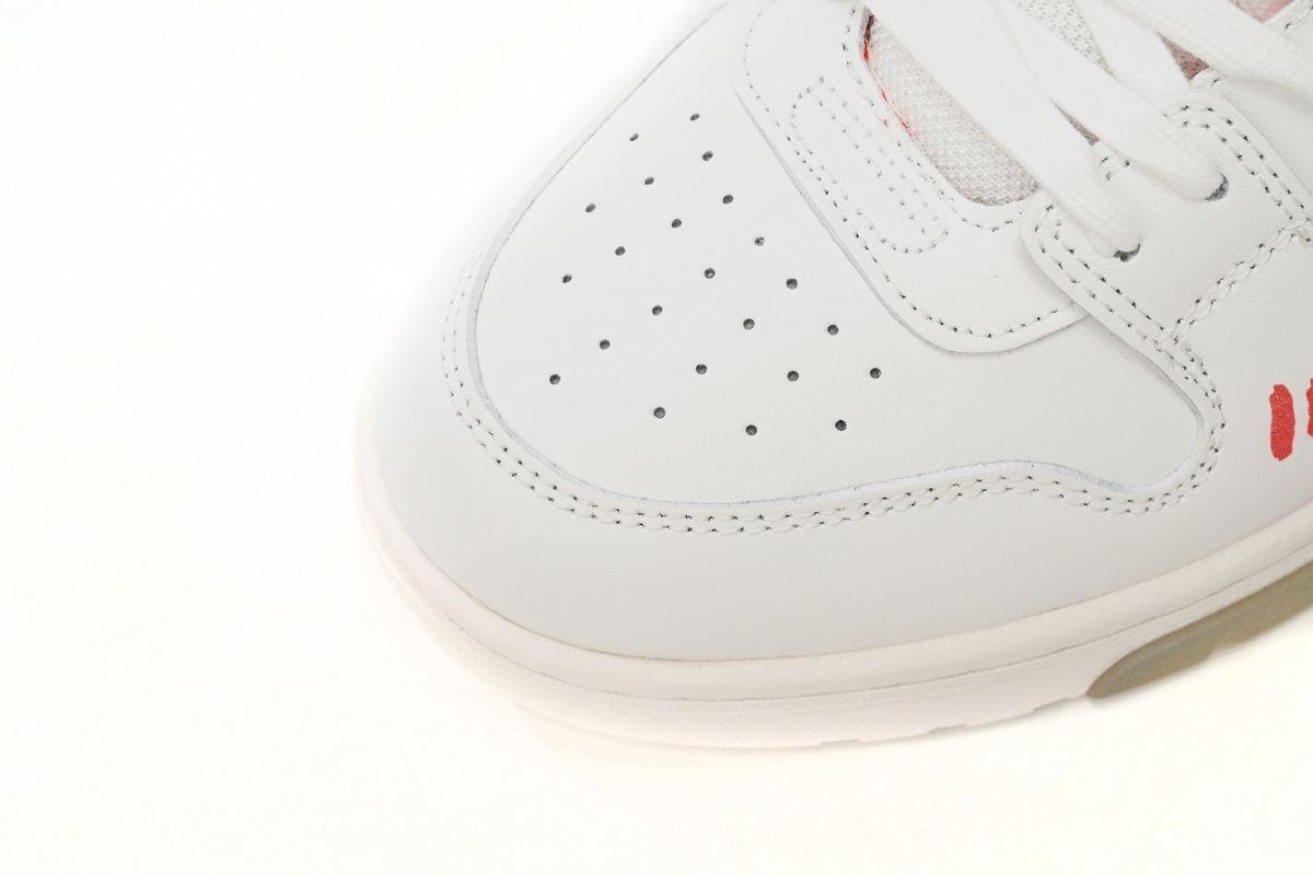 Coco Shoes OFF-WHITE Out Of Office "OOO" Low Tops For Walking White White Red FW21 - Cocoshoesvip.net