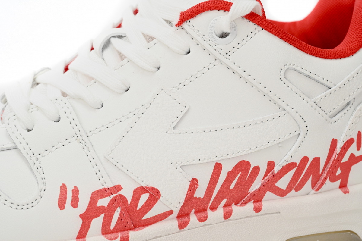 Coco Shoes OFF-WHITE Out Of Office "OOO" Low Tops For Walking White White Red FW21 - Cocoshoesvip.net