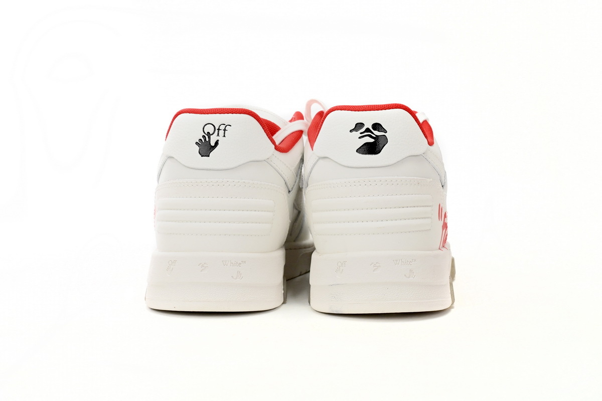 Coco Shoes OFF-WHITE Out Of Office "OOO" Low Tops For Walking White White Red FW21 - Cocoshoesvip.net