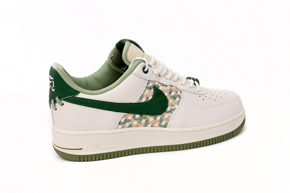 Coco Shoes Nike Air Force 1 Low '07 Premium NAI-KE Bamboo Weave Sail Gorge Green FN0369-100 - Cocoshoesvip.net
