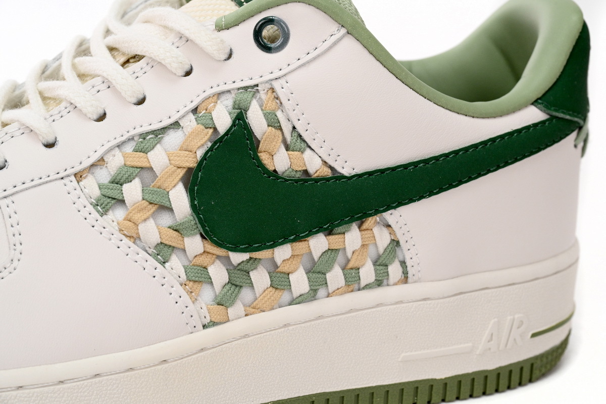 Coco Shoes Nike Air Force 1 Low '07 Premium NAI-KE Bamboo Weave Sail Gorge Green FN0369-100 - Cocoshoesvip.net