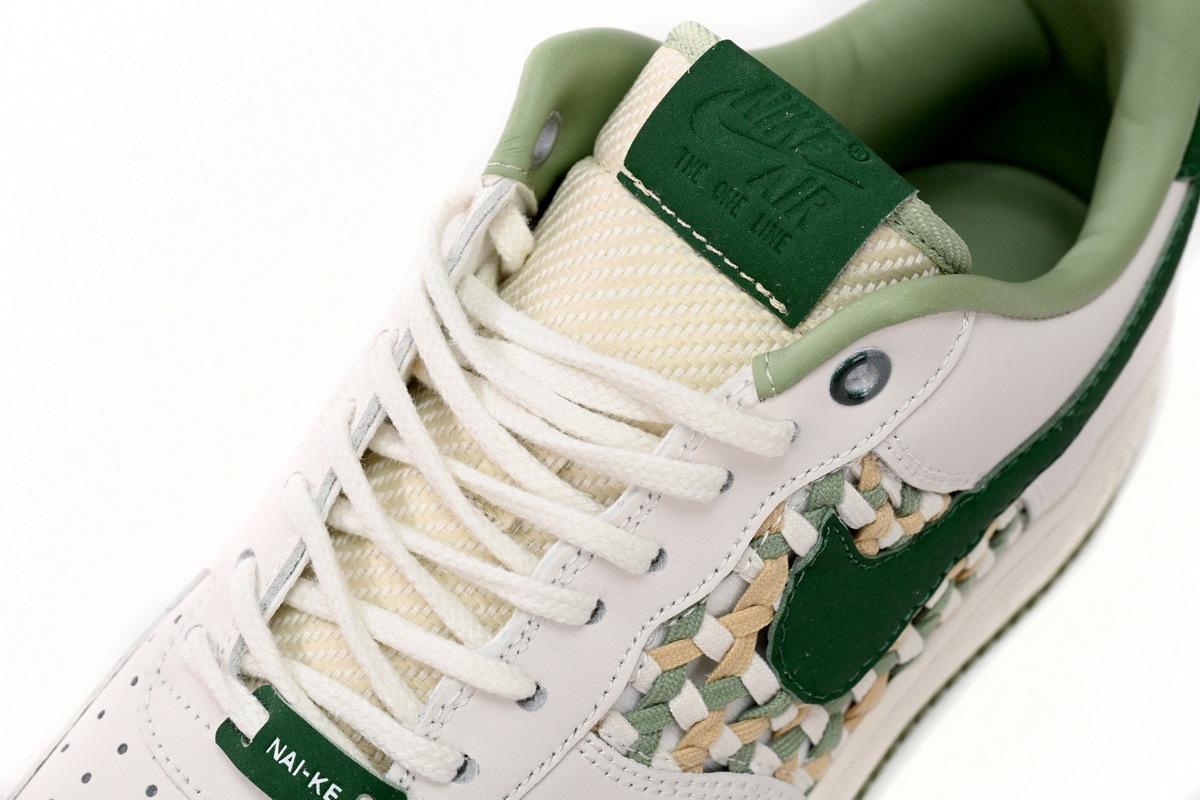 Coco Shoes Nike Air Force 1 Low '07 Premium NAI-KE Bamboo Weave Sail Gorge Green FN0369-100 - Cocoshoesvip.net