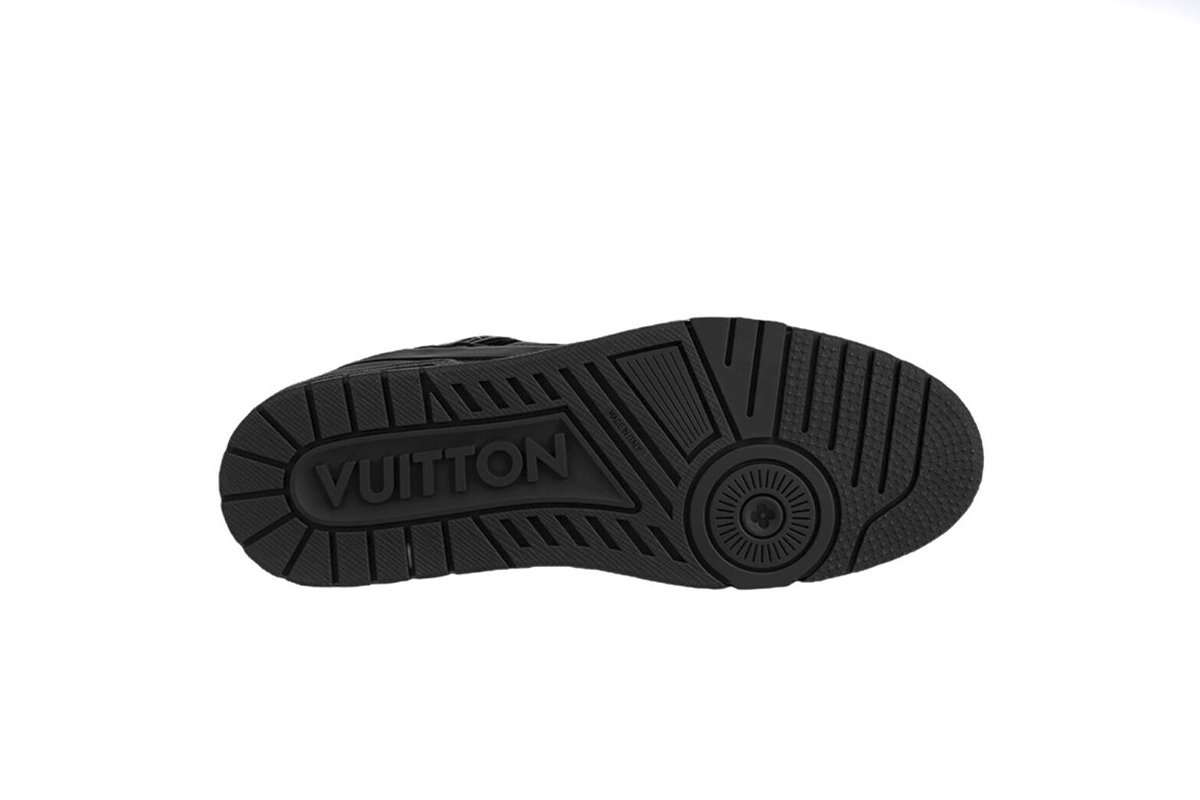 Coco Shoes Louis Vuitton Trainer Patent Leather Gloss Black Embossed Monogram - Cocoshoesvip.net