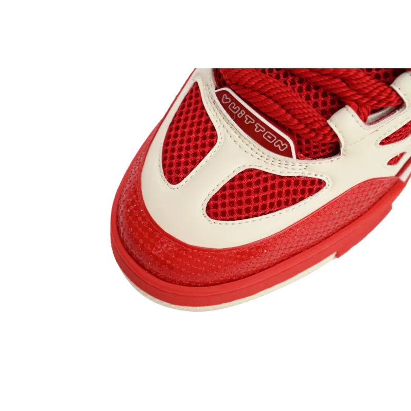 Coco Shoes Louis Vuitton LV Skate Sneaker Red White 1AARS5 - Cocoshoesvip.net