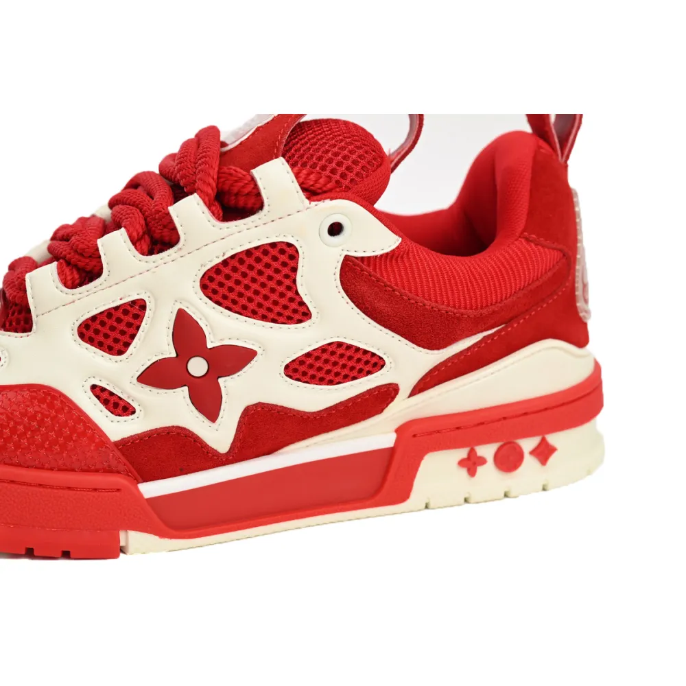 Coco Shoes Louis Vuitton LV Skate Sneaker Red White 1AARS5 - Cocoshoesvip.net