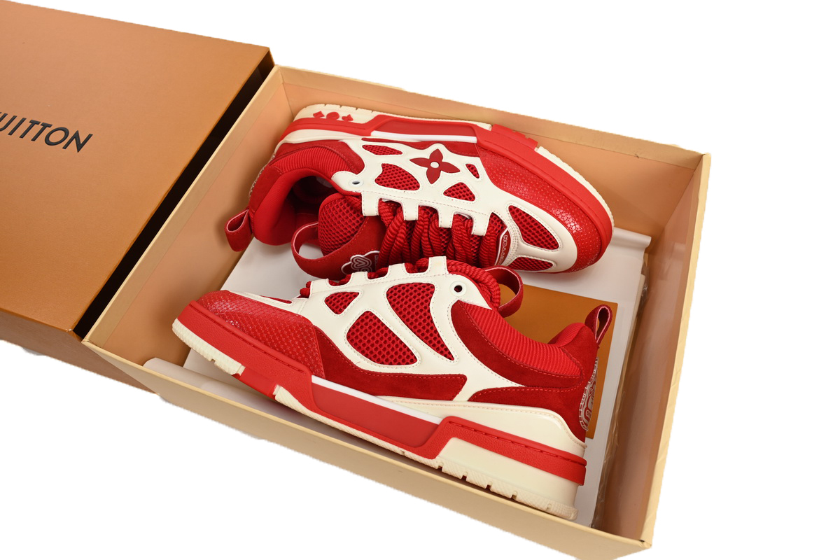 Coco Shoes Louis Vuitton LV Skate Sneaker Red White 1AARS5 - Cocoshoesvip.net