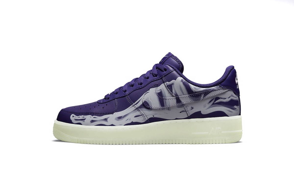Coco Shoes Nike Air Force 1 Low '07 QS Purple Skeleton Halloween (2021) CU8067-500 - Cocoshoesvip.net