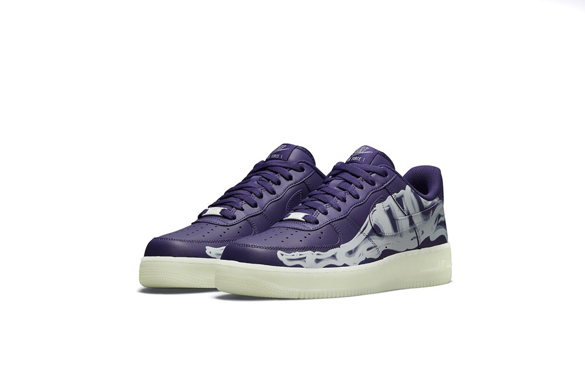 Coco Shoes Nike Air Force 1 Low '07 QS Purple Skeleton Halloween (2021) CU8067-500 - Cocoshoesvip.net