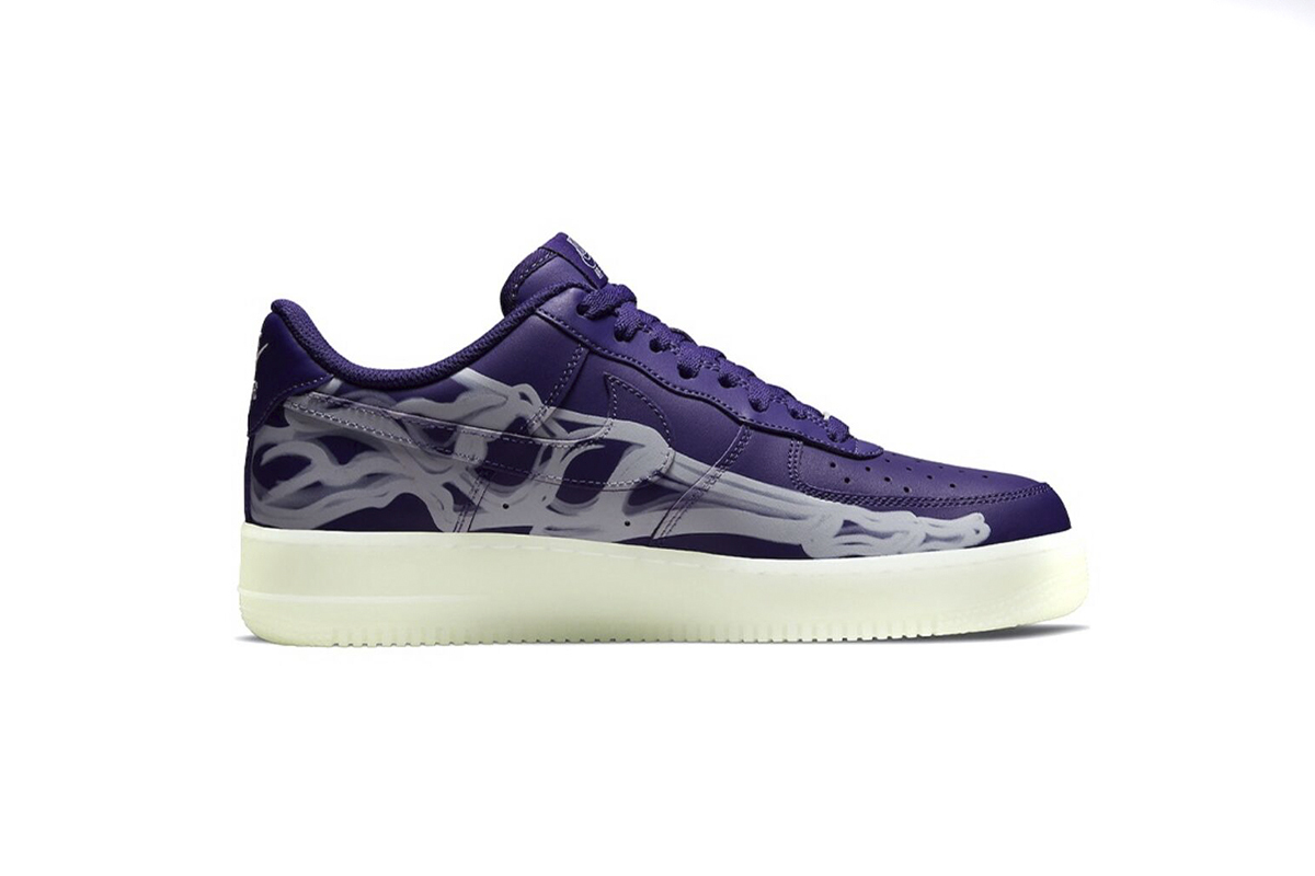 Coco Shoes Nike Air Force 1 Low '07 QS Purple Skeleton Halloween (2021) CU8067-500 - Cocoshoesvip.net