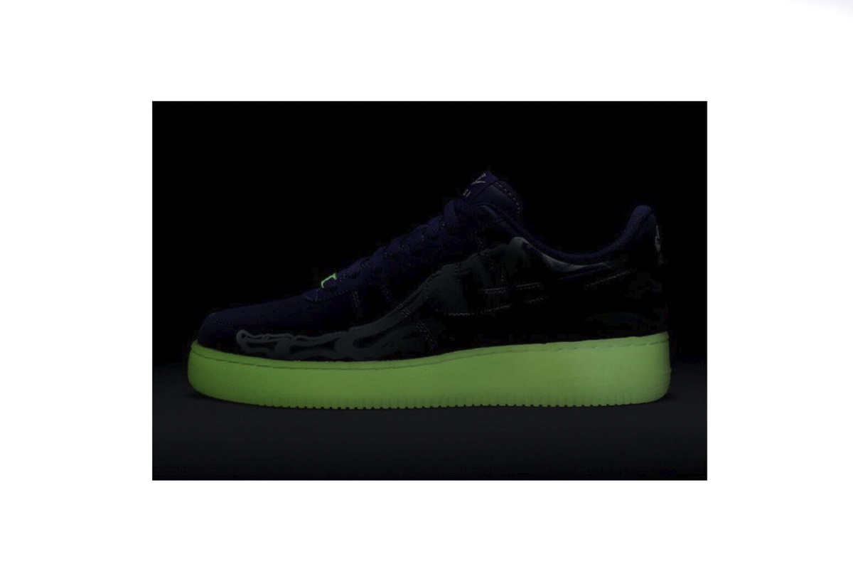 Coco Shoes Nike Air Force 1 Low '07 QS Purple Skeleton Halloween (2021) CU8067-500 - Cocoshoesvip.net