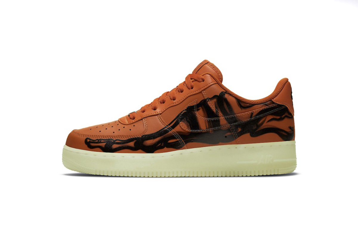 Coco Shoes Nike Air Force 1 Low Orange Skeleton Halloween (2020) CU8067-800 - Cocoshoesvip.net