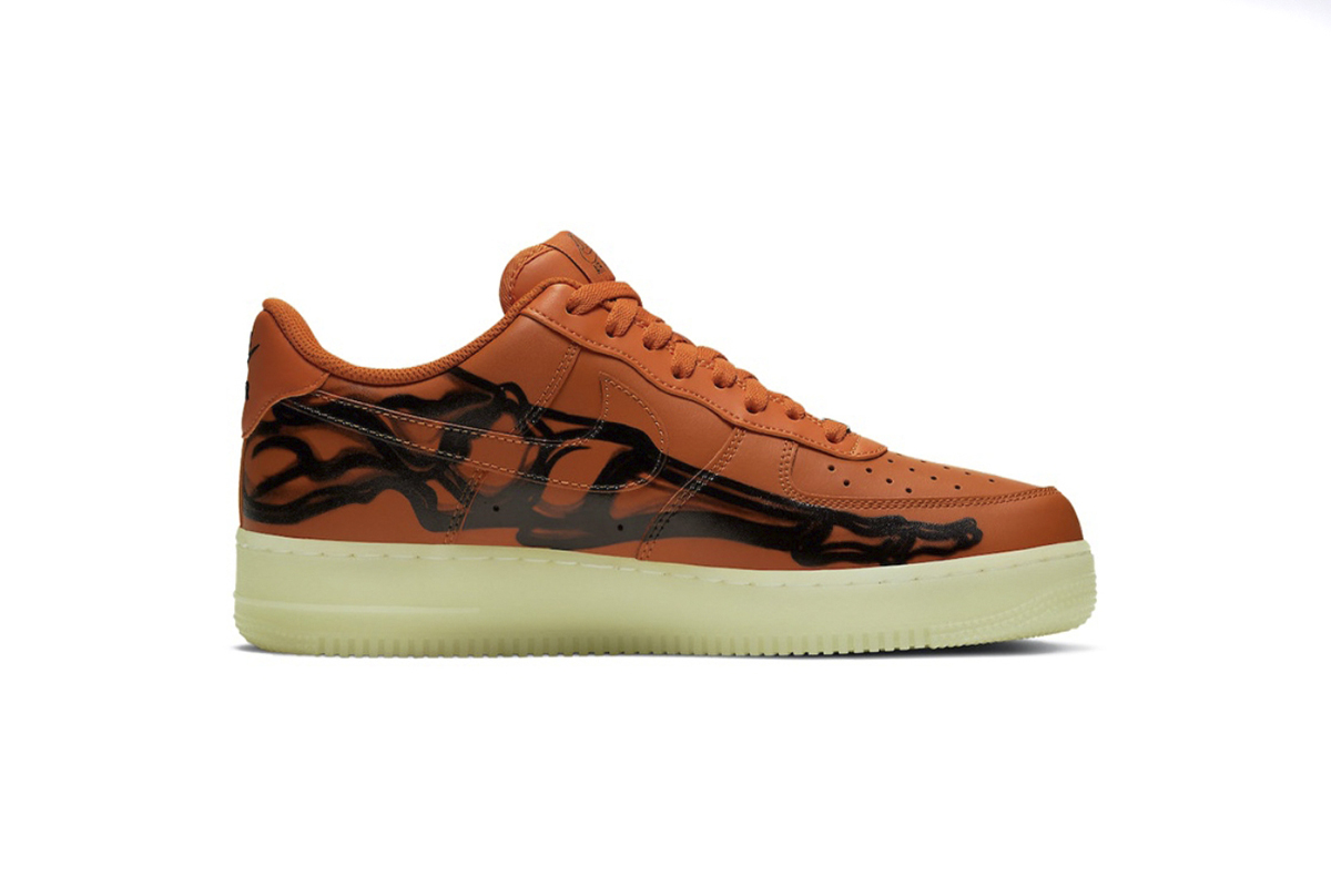 Coco Shoes Nike Air Force 1 Low Orange Skeleton Halloween (2020) CU8067-800 - Cocoshoesvip.net