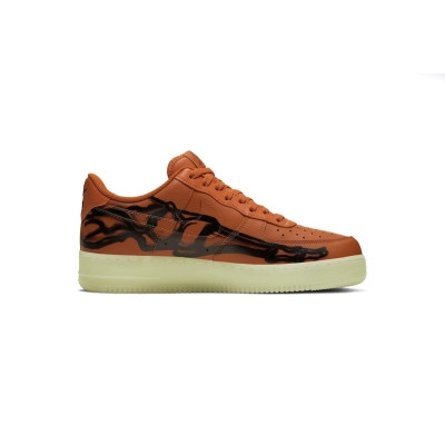 Coco Shoes Nike Air Force 1 Low Orange Skeleton Halloween (2020) CU8067-800 02