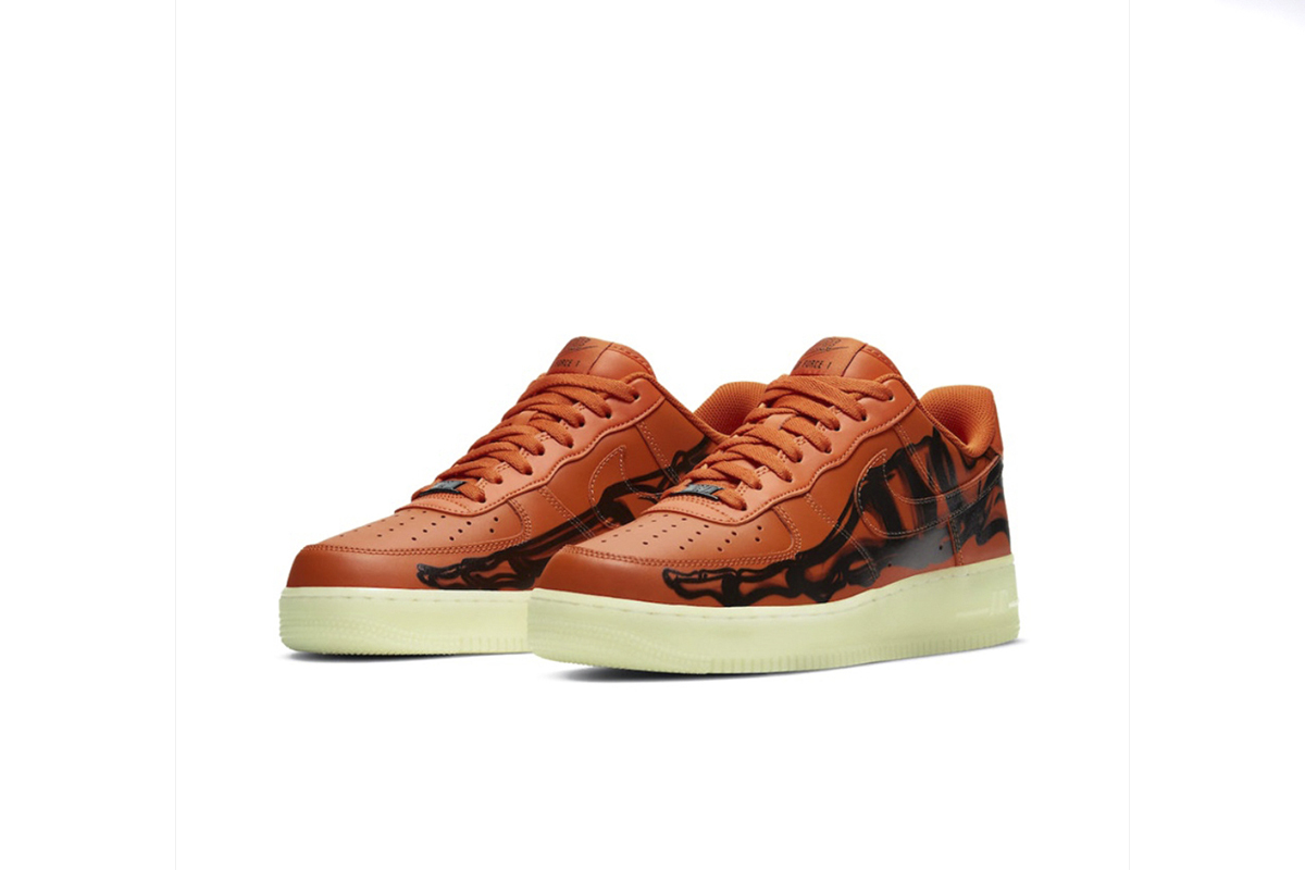 Coco Shoes Nike Air Force 1 Low Orange Skeleton Halloween (2020) CU8067-800 - Cocoshoesvip.net